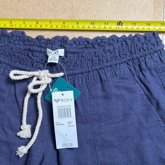 NWT ROXY Oceanside Linen Women's Pants Large - Picture 7 of 7